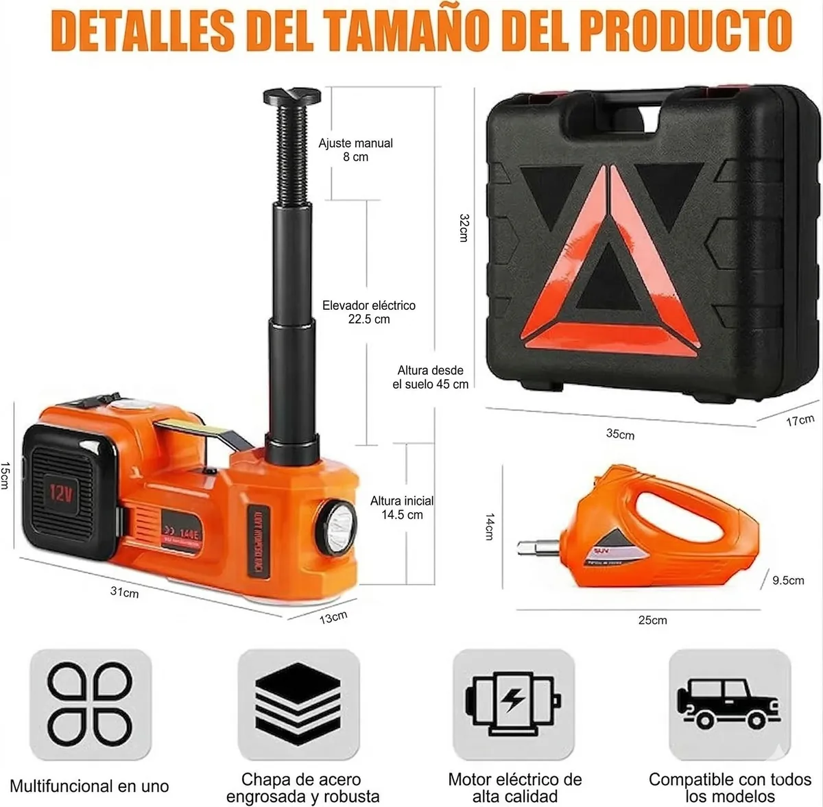 Especificaciones y medidas del AutoRescue 3 en 1